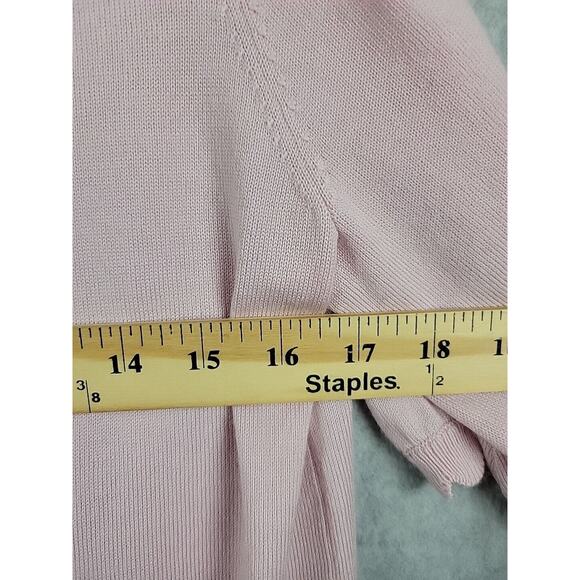 Boden 100% Wool Pink Knit SS Square Scalloped Neck Sweater Women's 10 - Picture 9 of 13